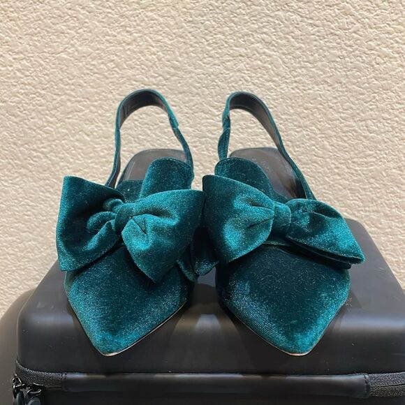 ASOS Design Symphony Velvet Slingback Heels US 7 - Picture 4 of 8